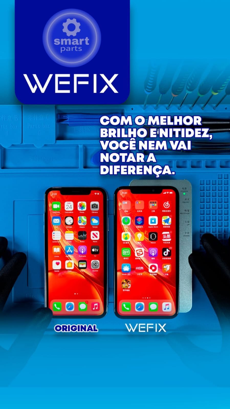 Comparação WEFIX original - melhor brilho e nitidez